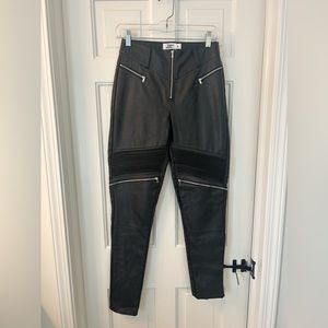 Tiger Mist Black Faux Leather Moto Pant